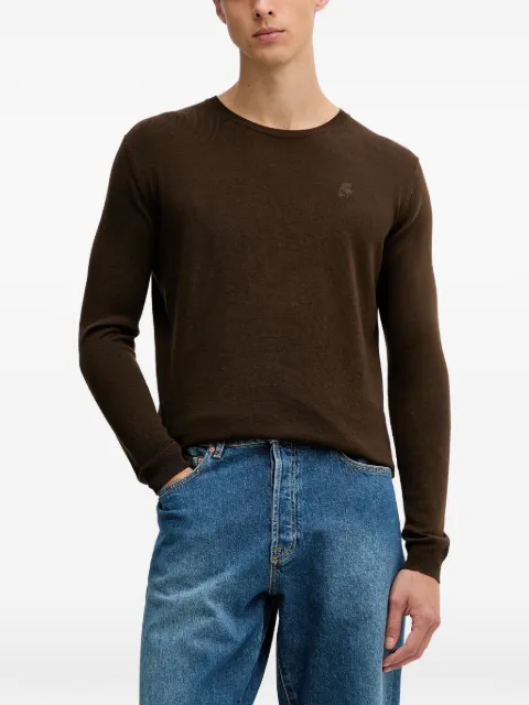 Karl Lagerfeld logo crew-neck sweater Brown 655000554399