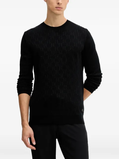 Karl Lagerfeld logo-pattern sweater Black 655018554302