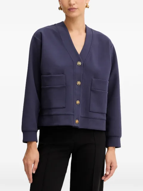 Karl Lagerfeld jersey cropped jacket Blue A4W200342AZ
