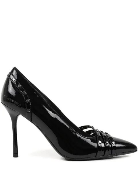 Karl Lagerfeld 105mm Sarabande studded pointed pumps Black KL30927