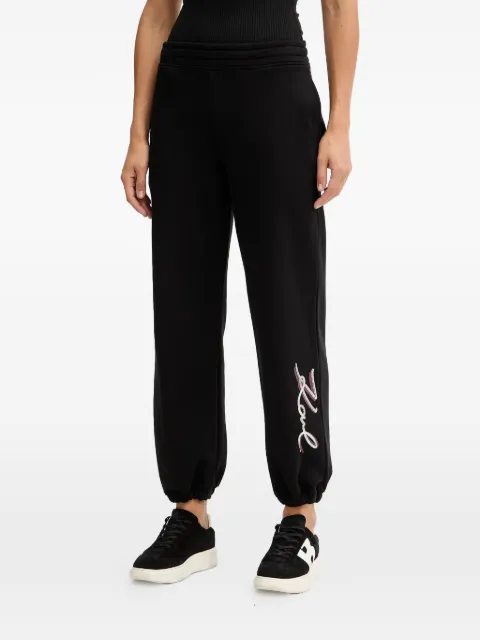 Karl Lagerfeld sequin-embellished logo track pants Black A4W10141