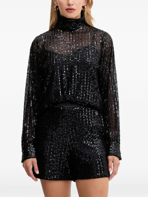 Karl Lagerfeld sequin high-neck top Black A4W11020999