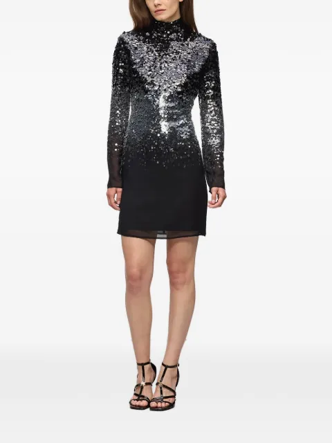 Karl Lagerfeld sequin-embellished long-sleeve mini dress Black A4W13051999