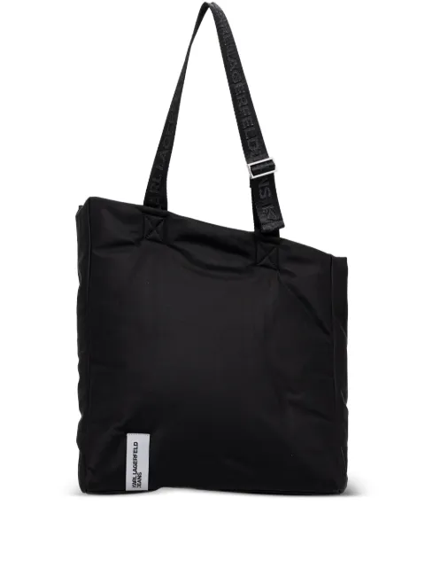 Karl Lagerfeld Jeans logo-strap tote bag Black A4W30178999
