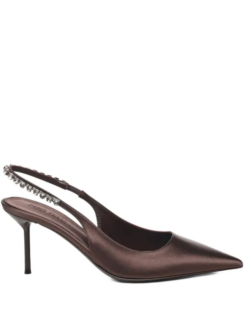 Paris Texas 70mm Lidia slingback pumps Brown PX1764XSTCREBANOGREYDIAMOND