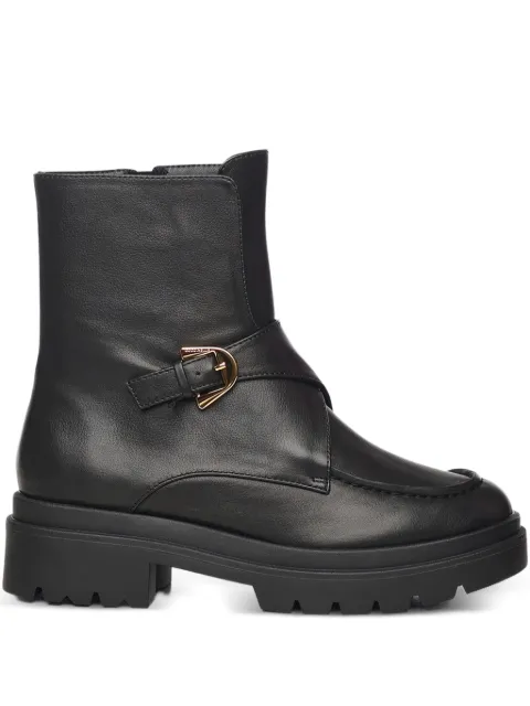 Coccinelle 35mm buckle-strap leather boots Black E4TD0110101001