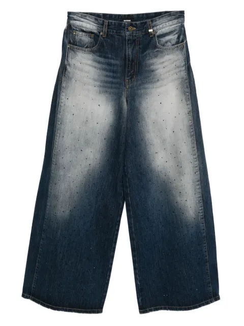 We11done rhinestone straight-leg jeans Blue WDDP325360WNV