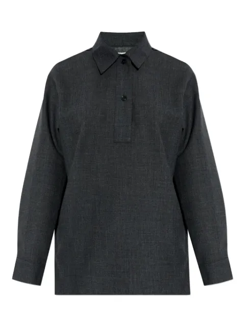 Studio Nicholson long-sleeve polo top Grey PINOLESNW1671