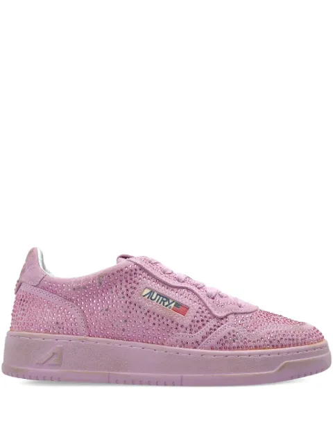 Autry suede crustal-embellished sneakers Pink AULWNA04