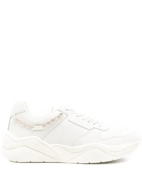 Armani Exchange logo-charm leather sneakers White XW001617AF17443M0107
