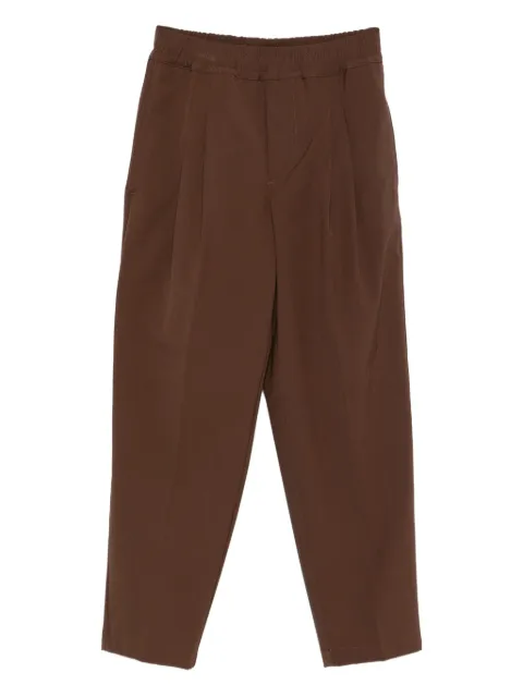 YES LONDON elasticated-waist pleated trousers Brown XP3330CO