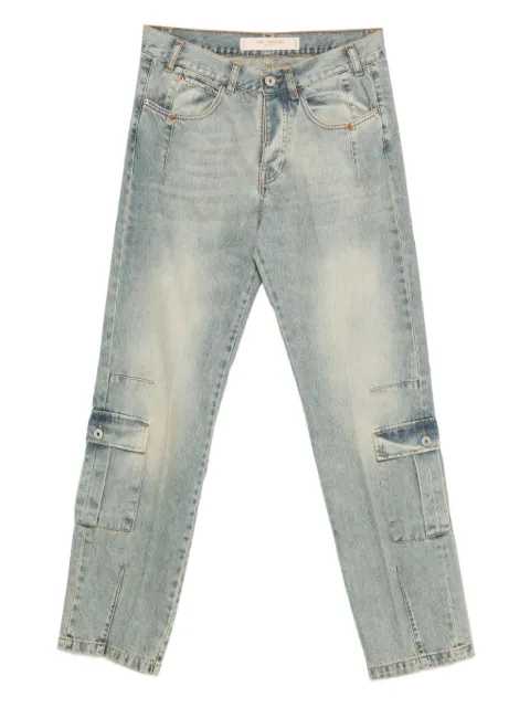 YES LONDON whiskering-effect cargo jeans Blue XJ3225SB