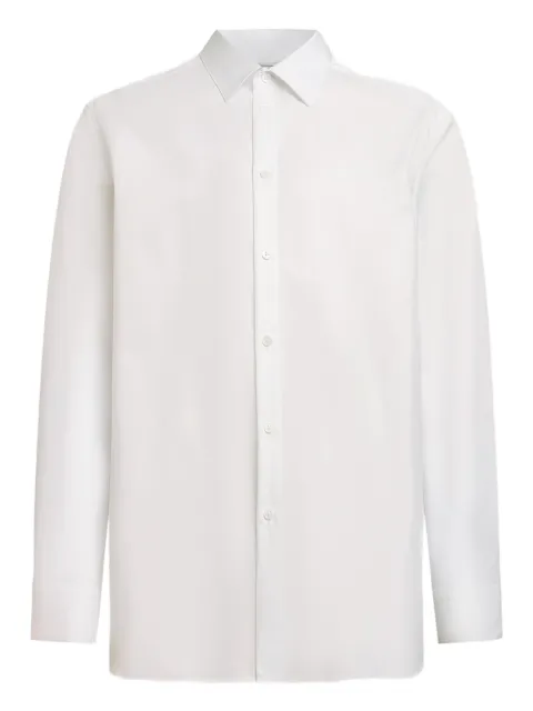 12 STOREEZ button wrinkle-resistant cotton shirt White 130311