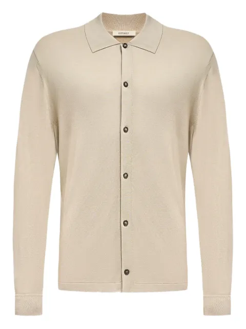 12 STOREEZ Buttoned silk-cotton shirt Neutrals 124418