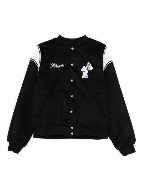 RHUDE logo-embroidered bomber jacket Black RHFW25JA01841