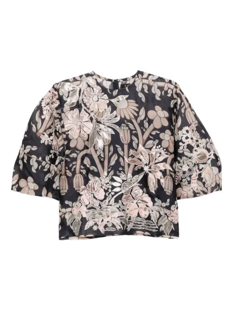 Biyan floral-print blouse Blue BBFW25020