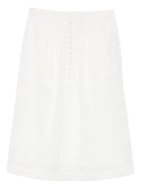SHUSHU/TONG floral-lace midi skirt White MWDESK07LAC251WH100