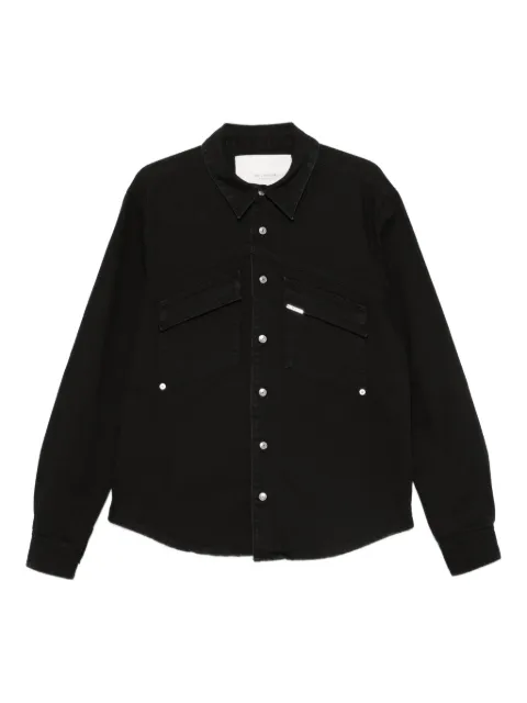 YES LONDON point-collar cotton shirt Black XCM7223DN