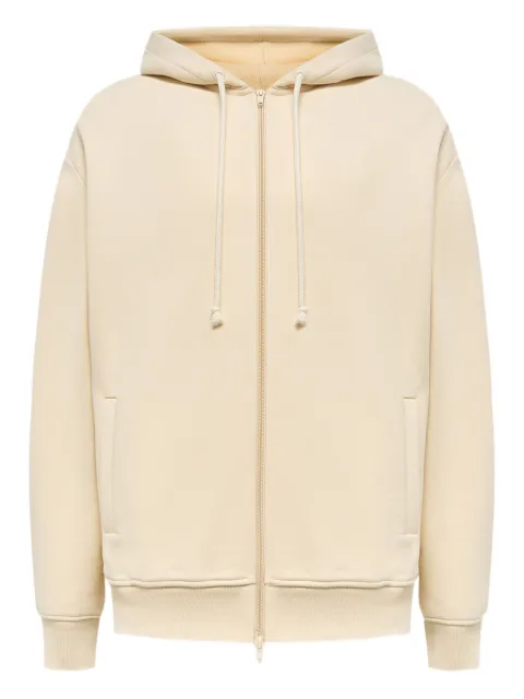 12 STOREEZ zip peached terry hoodie Neutrals 125534