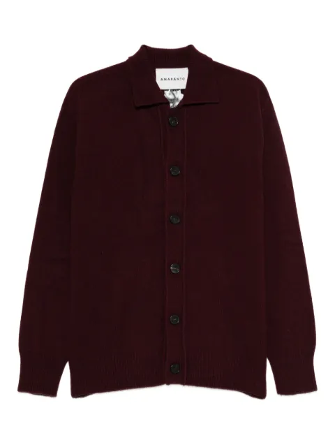 AMARANTO fine-knit cardigan Red B9F0010