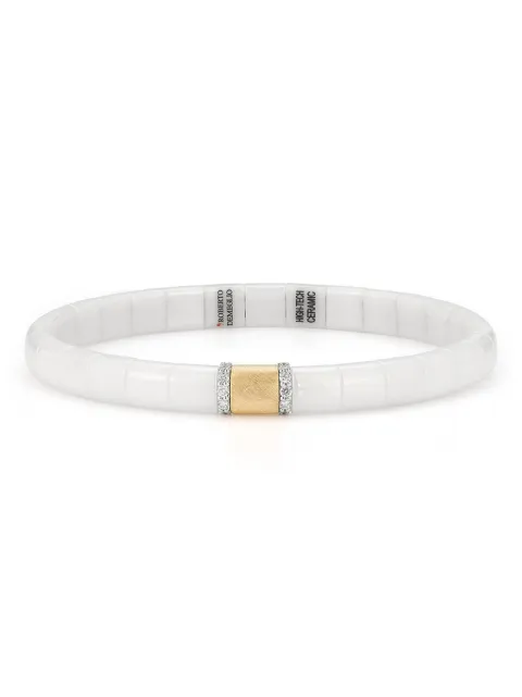 Roberto Demeglio 18K white and yellow gold Ceramic Pura diamond bracelet White PU4PBOSGDB