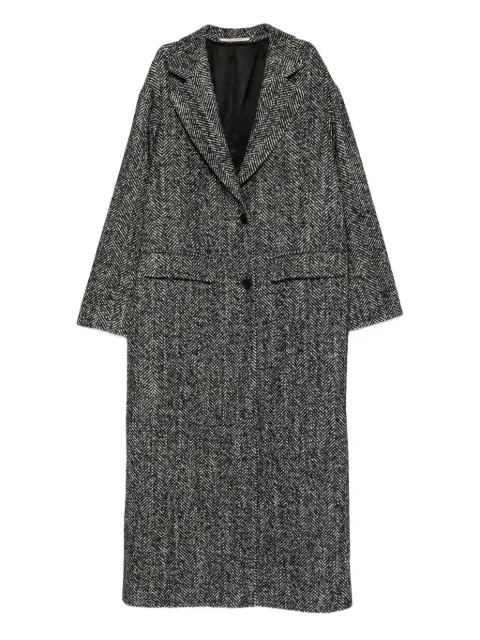 Tagliatore herringbone single-breasted coat Black CARINE340218N645