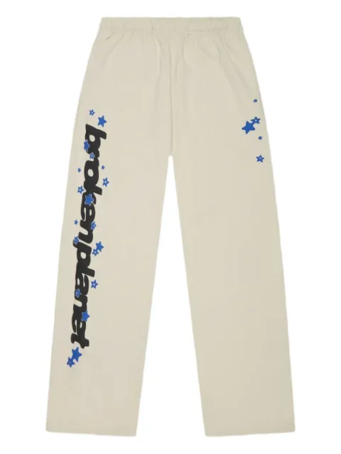 BROKEN PLANET star-graphic straight track pants Neutrals BPATSSLSI