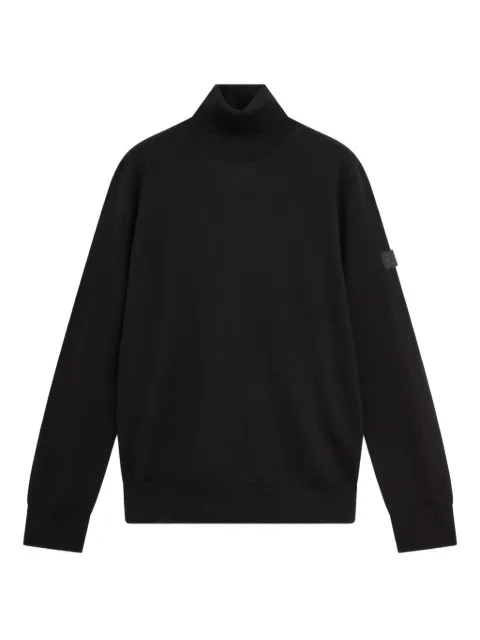 MM6 Maison Margiela turtleneck logo-patch sweater Black SH2HA0014M13172