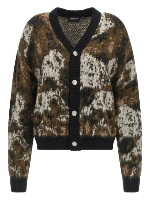 Carhartt WIP Merlin jacquard buttoned cardigan Brown I03541738XXX