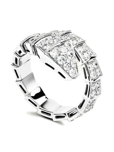 Bvlgari Pre-Owned 18K white gold Serpenti Viper ring Silver 345223
