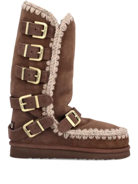 Mou crochet-trimmed buckle boots Brown FW101137ABRPEP