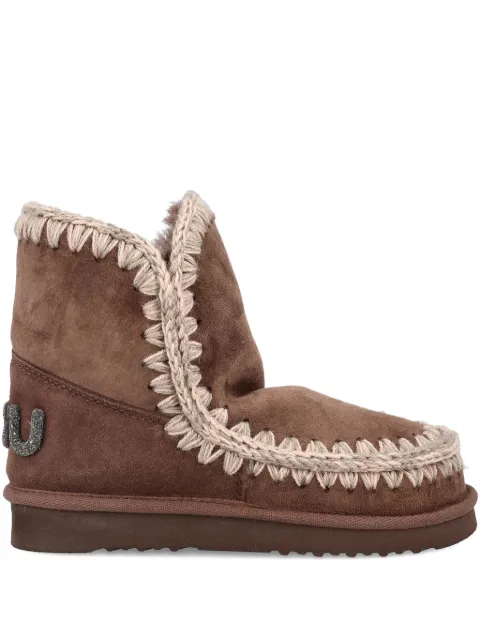 Mou Eskimo 18 crochet-trimmed boots Brown FW101050ABRPEP