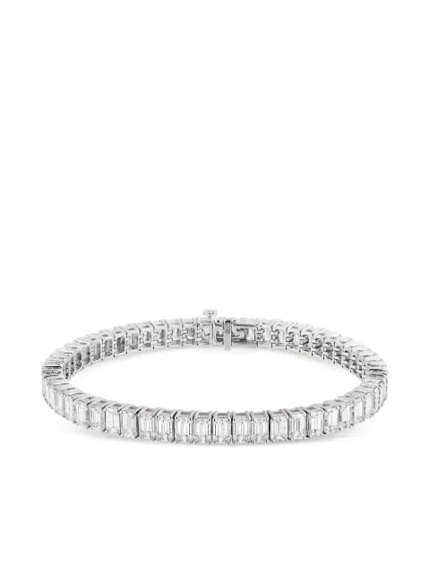 Jewels Aficionado 18K white gold Alya emerald-cut diamond tennis bracelet Silver 6REM1781
