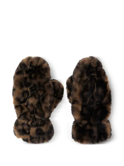 Apparis leopard-motif gloves Brown F4GL073DRLE