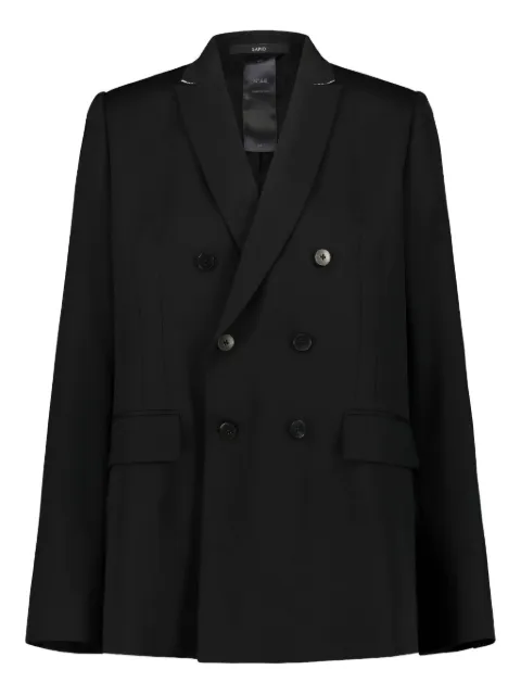 SAPIO N44L double-breasted blazer Black N44LGABARDINE