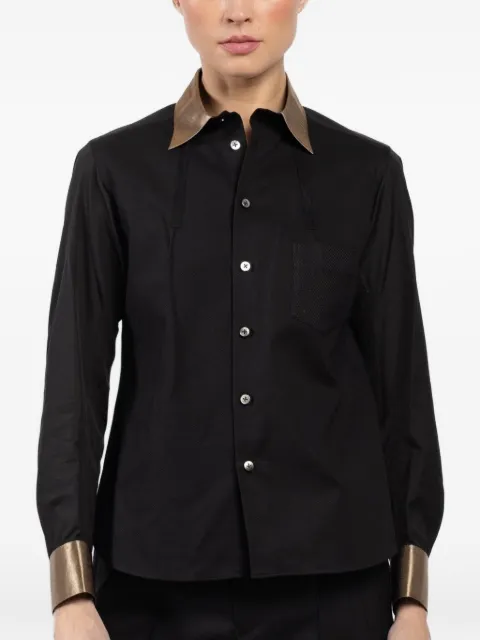 Shiro Sakai pointed-collar shirt Black SVB001BLACKATIQUEGOLD