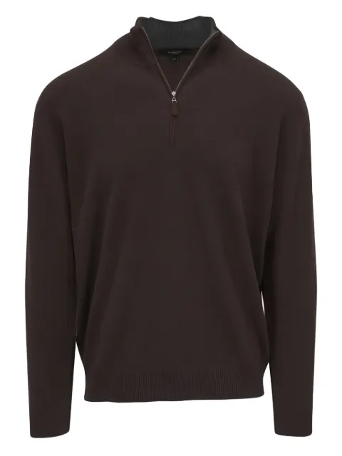 Kinross Cashmere zip closure sweater Brown MFSC5100COFFEE