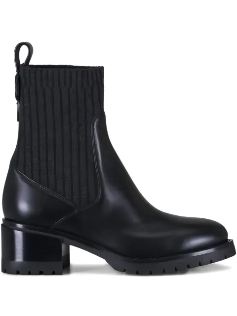 Santoni ribbed buckle boots Black TAMARABTVRFN01
