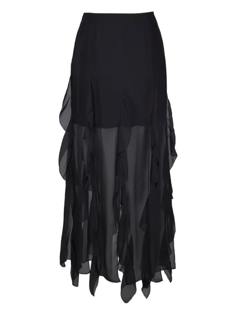 Veronica Beard Ava ruffled-detail midi skirt Black 2509CH3830641B0002