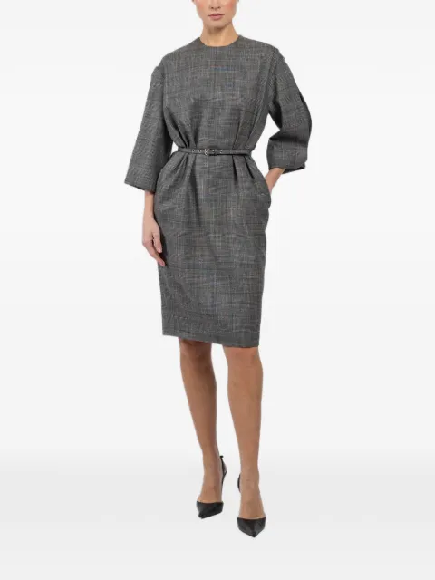 SA SU PHI Diana belted check mini dress Grey W25552GR0950