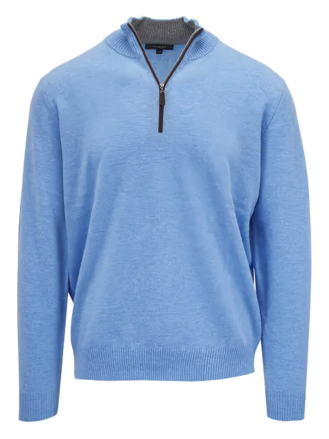 Kinross Cashmere mock-neck sweater Blue MFSC5100CHAMBRAY