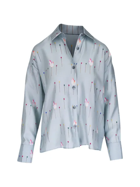 Odeeh printed silk shirt Blue 2205015845701