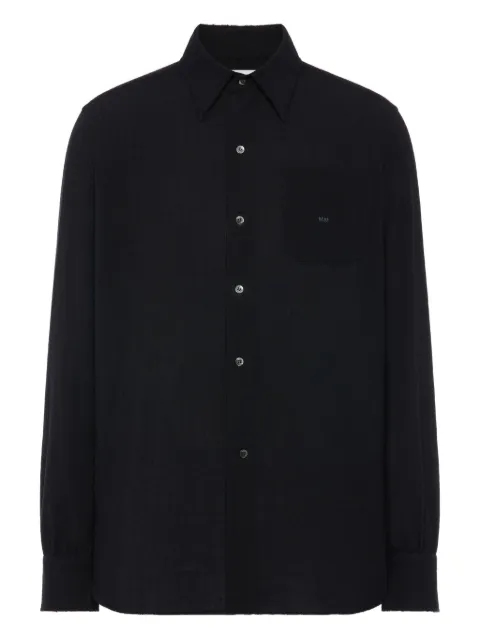 Maison Margiela virgin wool long-sleeved shirt Black S50DT0065M35749