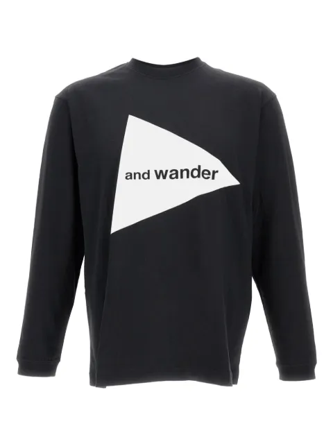 and Wander logo-print long-sleeve T-shirt Black 5745284087010