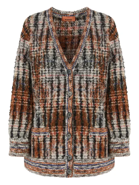 Missoni V-neck pocket cardigan Brown DS25WM1NBC005M