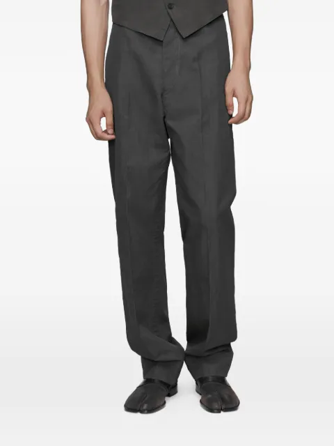 Maison Margiela creased cotton silk trousers Grey S50KA0698M35758