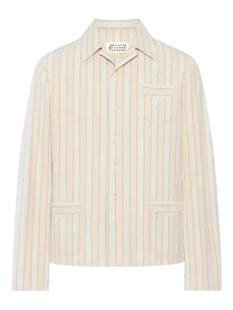 Maison Margiela striped long-sleeved shirt jacket Neutrals S50DT0066M35725