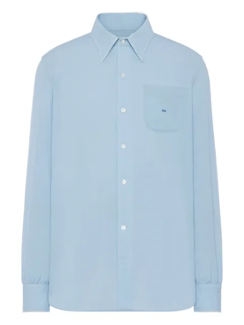 Maison Margiela vrgin wool long-sleeved shirt Blue S50DT0065M35749
