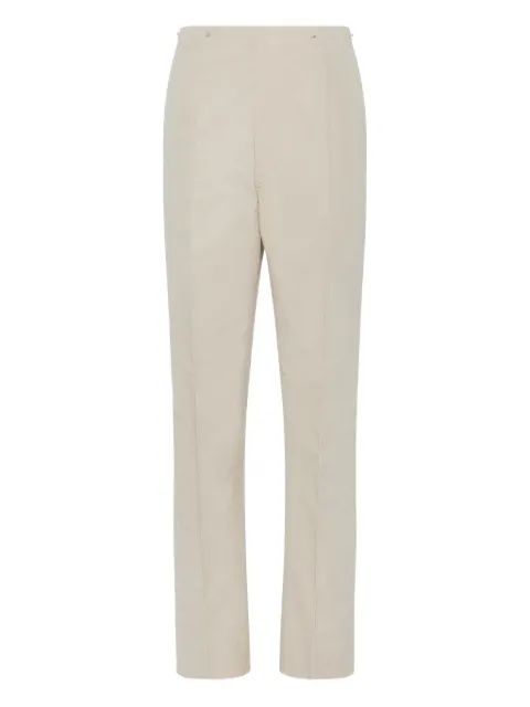 Maison Margiela creased cotton silk trousers Neutrals S50KA0698M35758