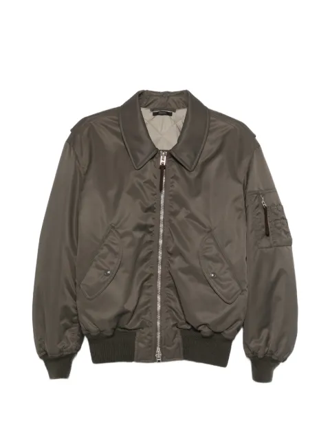 TOM FORD zip-up collared bomber jacket Green OBB017FMP025